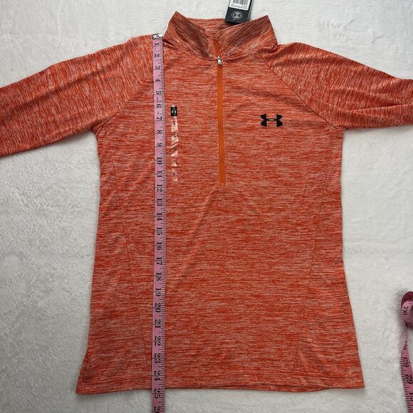 Under Armour Women's Loose Tech Twist 1/2 Zip-Long Sleeve Size Small Orange NEW - Picture 4 of 8